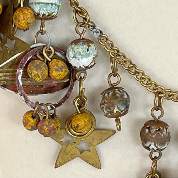 Bohemian Multi-Color Star Charm Statement Necklace - Picture 6 of 16